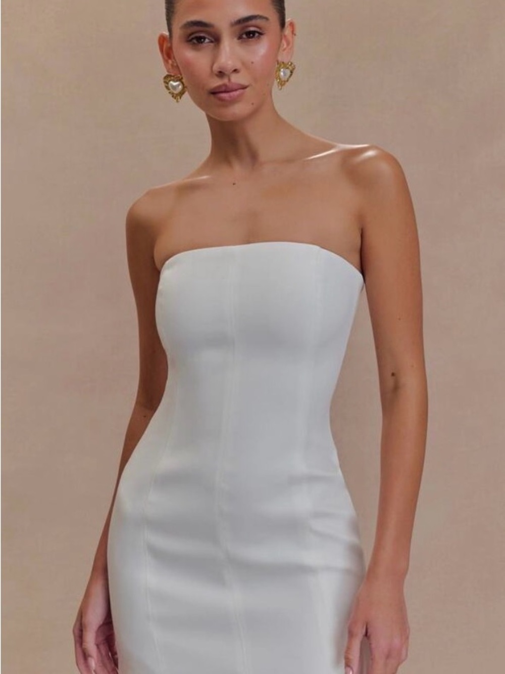 Meshki Maci Crepe Mini Dress - White